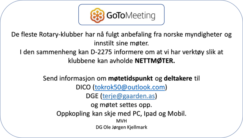 Mulighet for nettmøter med GoToMeeting