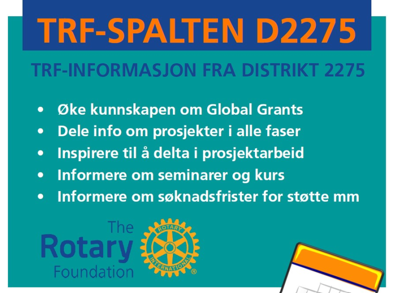 TRF-INFORMASJON FRA DISTRIKT 2275