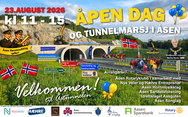 Rotarymarsj og åpen dag i Åsen - 23.august 2026